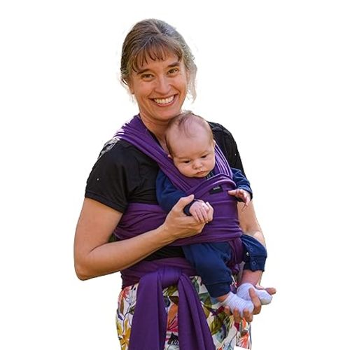 Baby Wrap Carrier Soft, Stretchy, Cotton Baby Wrap, Baby Sling, Nursing Cover Up for use with Newborn-Toddler: Evenly distributes Weight for More Comfortable Carrying (Purple)