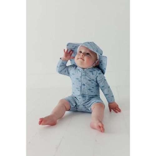 Baby One-Piece Rash Guard Swimsuit Spring Blue Stripe - Babysprouts | Maisonette