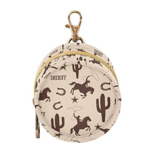 Western Cowboys Cactus Beige Print Pacifier Holder Case for Diaper Bag Portable Travel Pacifier Storage Case with Clip Newborn Baby Pouch for Baby Boys Girls Outdoor Purse