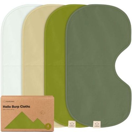 KeaBabies 4pk Hallo Baby Burp Cloths, Organic Cotton Burp Cloth for Girls, Boys, Soft & Absorbent Burping Cloths