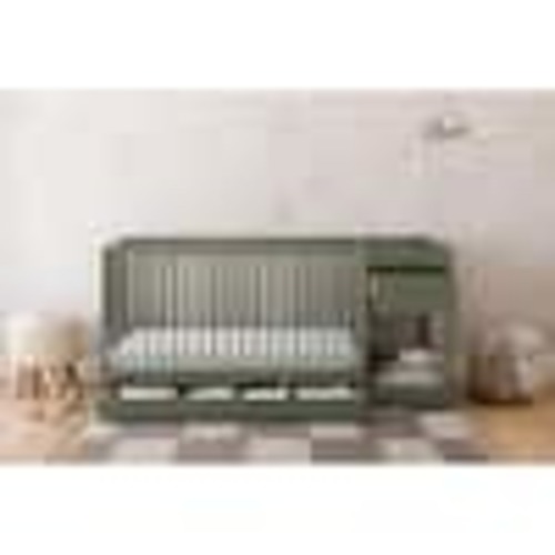 Graco Teddi Olive 5-in-1 Convertible Crib and Changer with Drawer 04589-30A