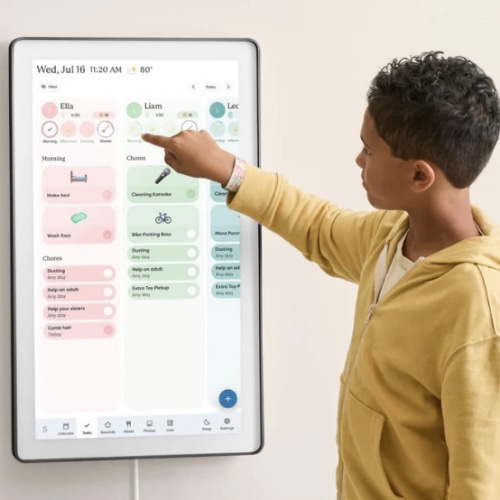 Skylight Calendar Max | 27 Inch Smart Family Calendar | Shadowbox Black Frame