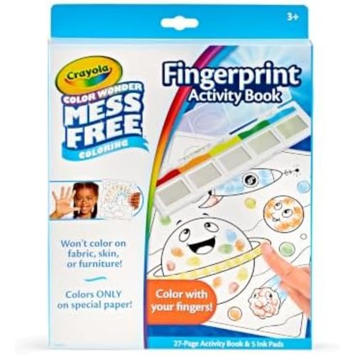 Crayola Color Wonder Mess Free Fingerprint Activity Book, Finger Painting Alternative, Arts & Crafts Gift for Kids Ages 3+