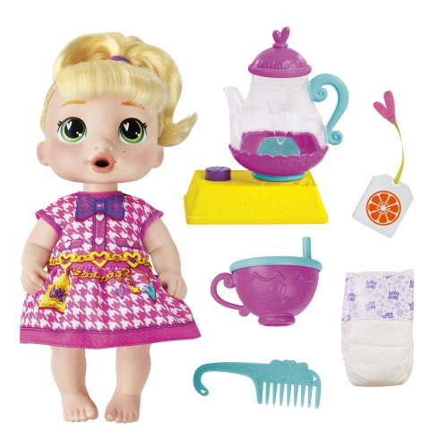 Baby Alive Bubbly Tea Party LaLa GooGoo, Blonde Hair Baby Doll, Holiday Gifts for Girls & Boys Ages 3 and Up