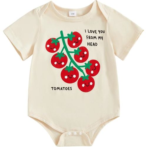 Canis Infant Newborn Baby Boys Girls Funny Letters Bodysuit Short Sleeve Neutral Baby Announcement Romper