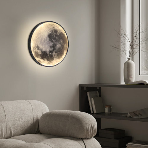 YYBUSHER LED Moon Pattern Wall Lighting Fixture Colors Adjustable For Bedrooms, Living Rooms, Dining Rooms | Wayfair
