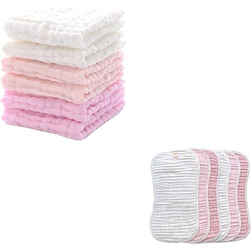 MUKIN Baby Washcloths and Burp Cloths Sets