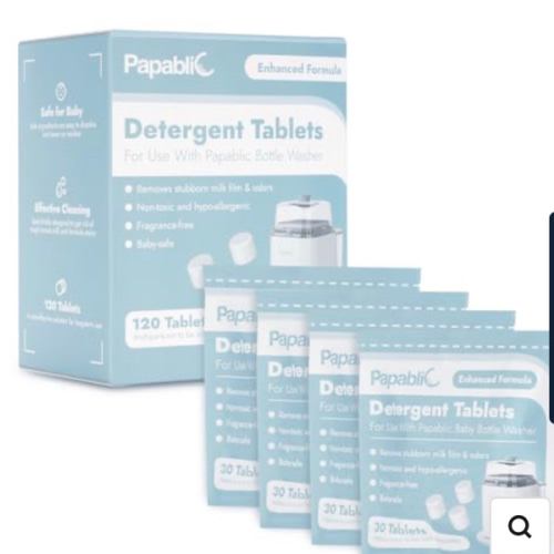 Papablic Official Detergent Deepclean Tablet for Papablic Baby Bottle Washer, 120 Count