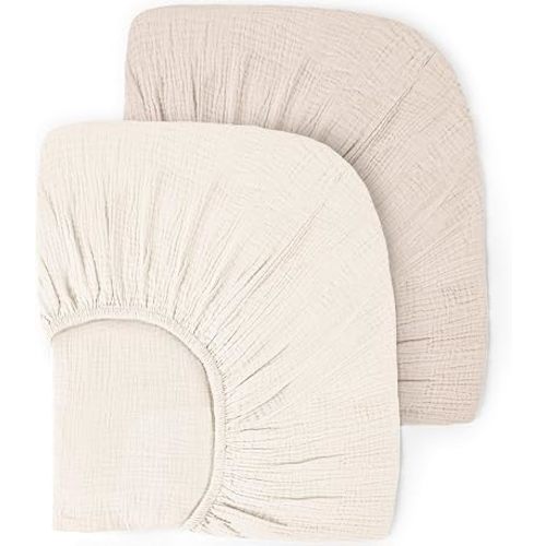 lulumoon Muslin Crib Sheets for Baby: 52x28 Fit for Standard Crib Mattress