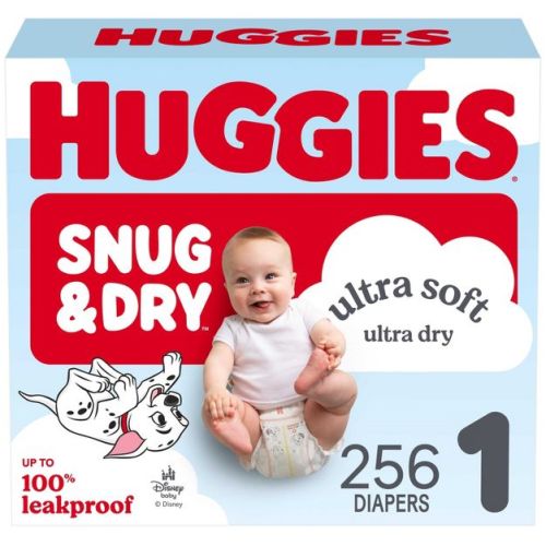 Huggies Snug & Dry Ultra Soft Diapers - Size 1 - 256ct