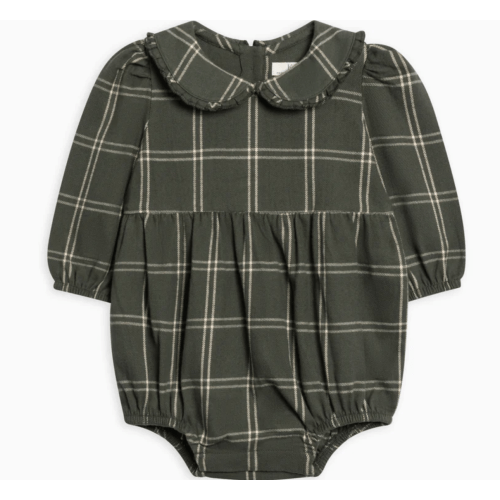Aven Flannel Bubble Collared Romper