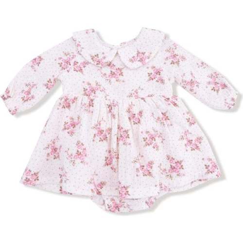 Long Sleeve Peter Pan Collar Bubble with Skirt Belle Rosette Dot - Angel Dear | Maisonette