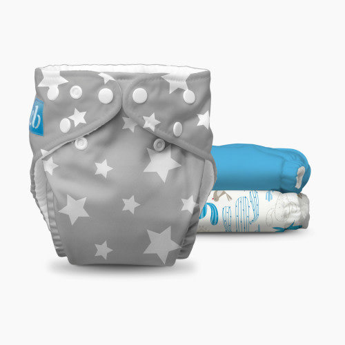 Charlie Banana Reusable Cloth Diaper (3 Diapers and 3 Reusable Inserts) - Under The Stars, One Size
