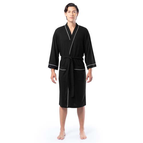 Fruit of the Loom Men's Beyondsoft Waffle Kimono Robe One Size Fits Most 2X/3X Soft Lightweight