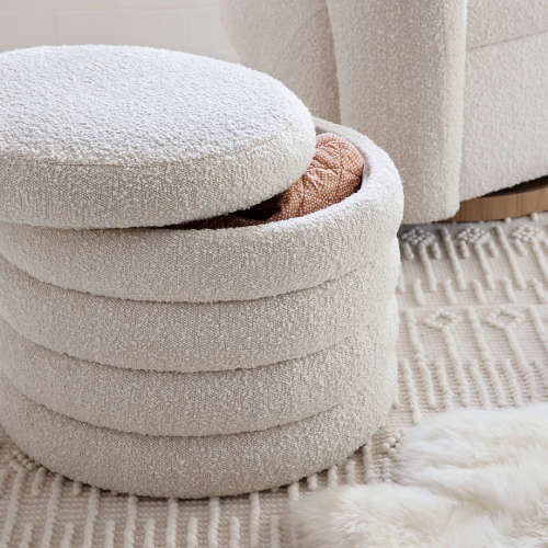 Snoozer Cream Storage Ottoman
