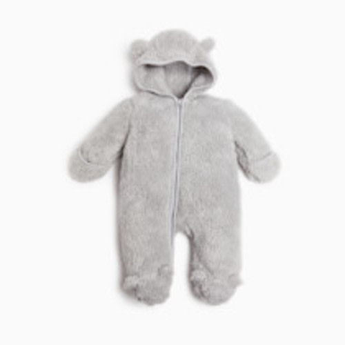 Small Story High-Pile Fleece Bunting - Grey, 3-6 M