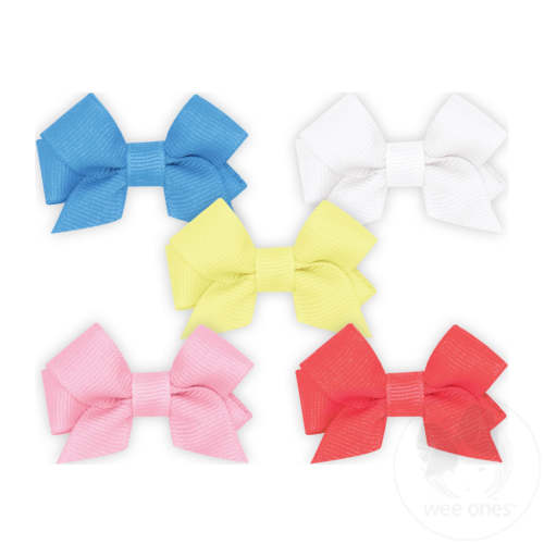 NEW MULTIPACK! Five Tiny Front-tail Grosgrain Bows - SPRING 2025 | Wee Ones Hair Bows & Accessories