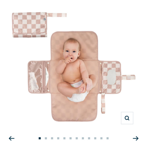 Tiny Twinkle - Mess-Proof Portable Nappy Changing Pad - Beige Checkers - Tiny Twinkle