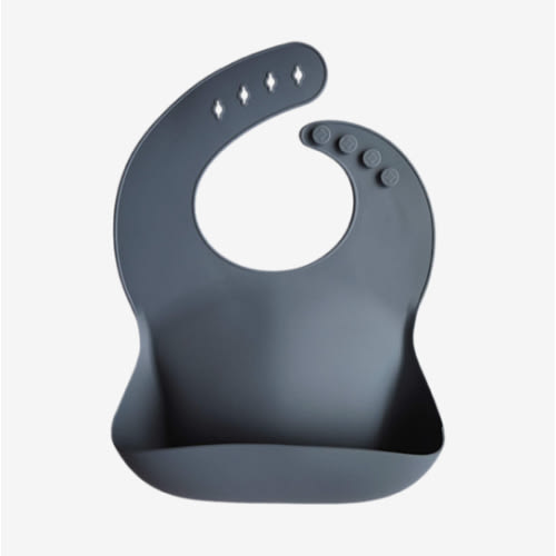 mushie Silicone Baby Bib | Adjustable Fit Waterproof Bibs (Tradewinds)