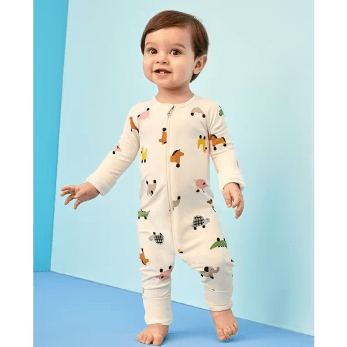HannaSoft™ Stretch Sleeper
Tiny Zoo Animals on Ecru