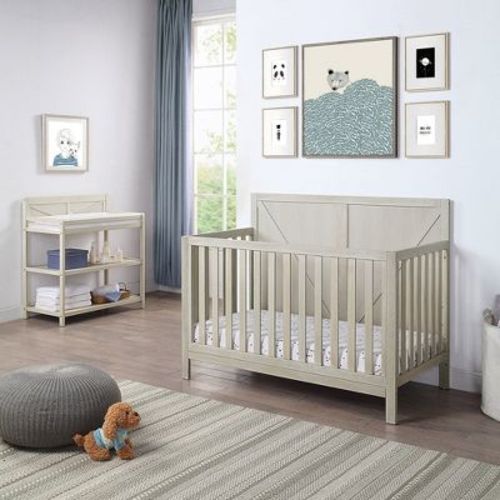 APRILSOUL Barnside 4-in-1 Convertible Crib Washed Gray