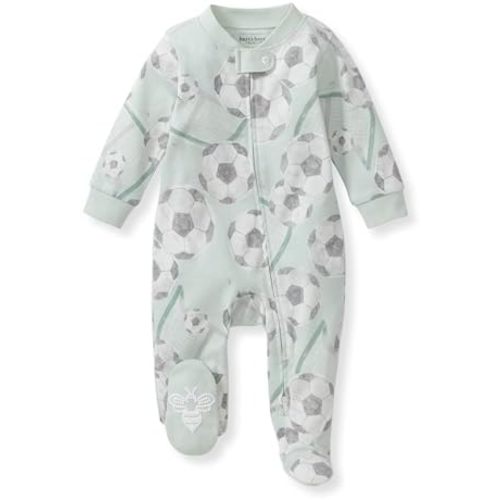 Burt's Bees Baby Baby Boys' Sleep and Play Pjs, 100% Organic Cotton One-piece Zip Front Romper Jumpsuit Pajamas