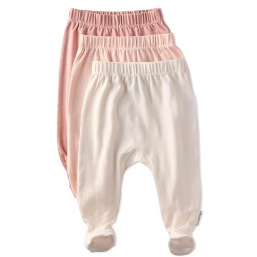 Butterblu Fallon 3-Pack Footed Pants 100% Organic Cotton | GOTS Certified Organic Cotton for Baby Girls, Boys, Unisex, Soft, Machine Washable, Made to Match Colors