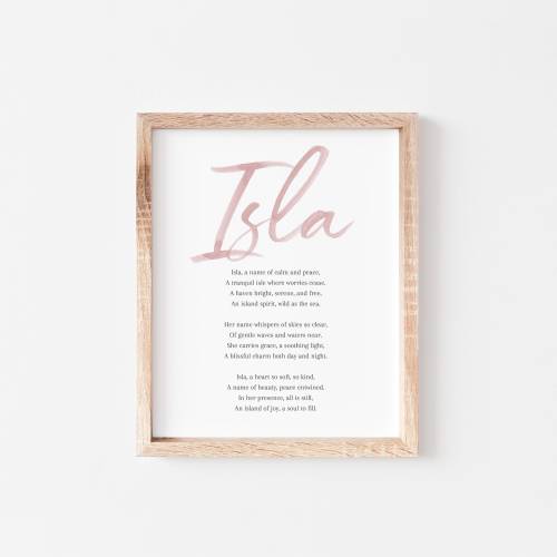 Isla Baby Name Meaning Poem Baby Names Nursery Sign Girl Names Printable Poem Instant Digital Downloads to put in nursery
