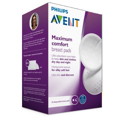 Philips AVENT, Disposable Breast Pads, White, 100 Count, SCF254/13