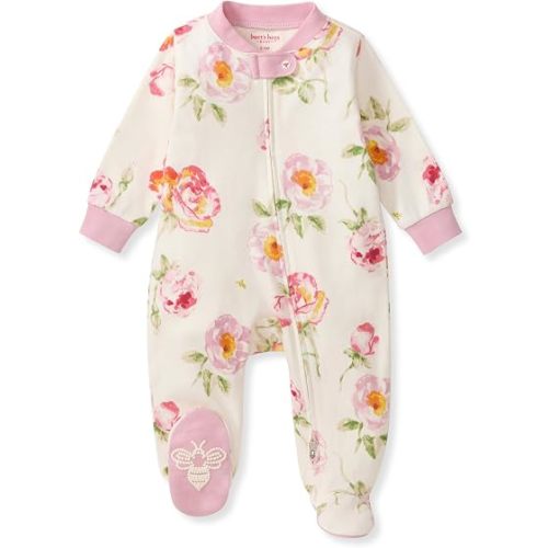 Burt's Bees Baby Girls' Organic Cotton, Sleep and Play Footed Pajamas