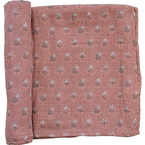 Mebie Baby Vintage Pink Floral Muslin Swaddle, Modern and Neutral Blanket for Baby Girl or Boy, 0-3 Month, Comfy Wrap