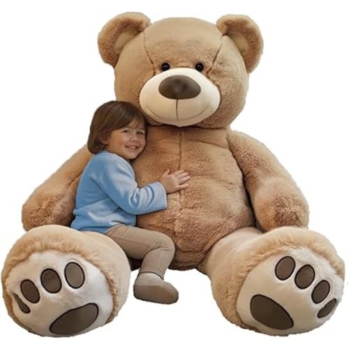 Anico 59" Tall (5 Foot) Giant Plush Bear, Stuffed Animal, Beige Teddy Bear with Smiling Face. Premium Stuffed Toy Teddy Bear, Perfect for Girlfriend, Kids, Valentine's Day, Christmas!