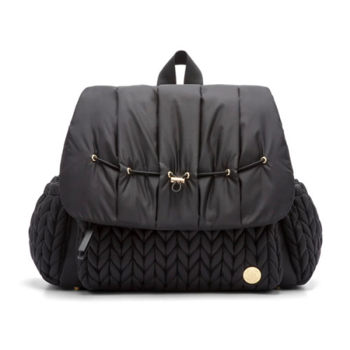Levy Stylish Diaper Backpack - Black Herringbone