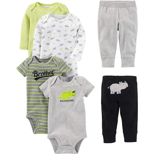 Simple Joys by Carter's unisex-baby 6-piece Bodysuits (Short and Long Sleeve) and Pants Set