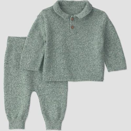 Carter's Just One You® Baby Boys' Cozy Collar Sweater and Pants Set - Green 3M
