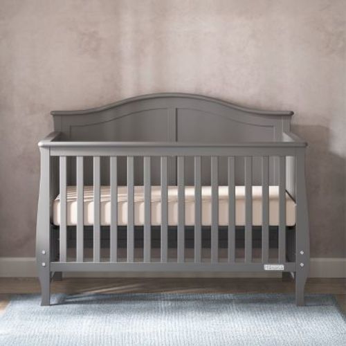 Child Craft Camden 4-in-1 Convertible Crib, Converts to Day Bed, Toddler Bed and Full Size Bed, 3 Mattress Positions, Baby Safe Finish (Cool Gray)