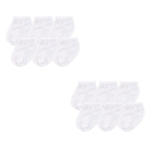 Luvable Friends Baby Newborn and Baby Socks Set, White 12-Piece