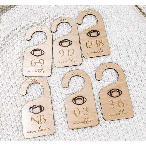 Football Baby Closet Dividers, Nursery clothes dividers, Wood Clothes Size Markers, Baby Shower Gift Ideas, Football nursery, sports nursery