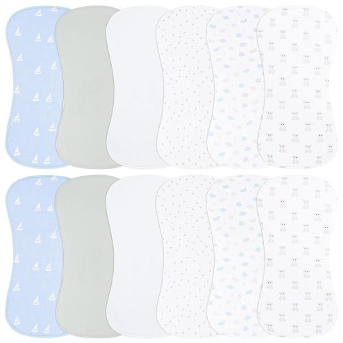 Baby Burp Cloths Large Size 3-Layers Thicken 100% Cotton Super Absorbent and Soft Baby Spit Up Burping Rags Baby Burp Cloth Set for Girls 12 Pack