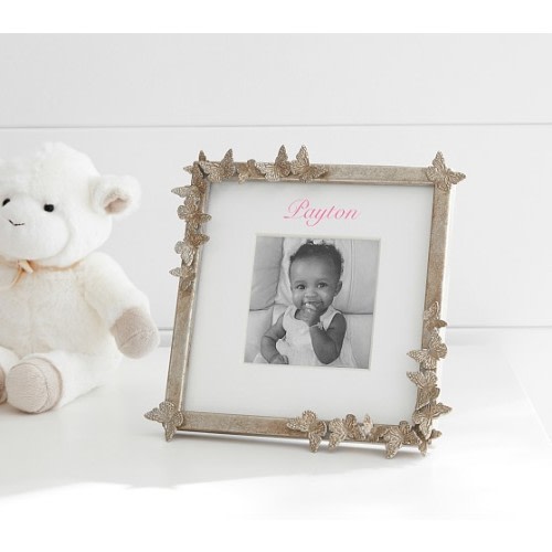 Monique Lhuillier Silver Butterfly Square Frame | Pottery Barn Kids