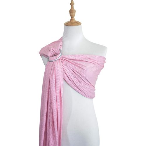 Baby Water Ring Sling Carrier | Lightweight Breathable Mesh Baby Wrap for Infant, Newborn, Kids and Toddlers | Perfect for Summer, Swimming, Pool, Beach | Great for Dad Too Pink