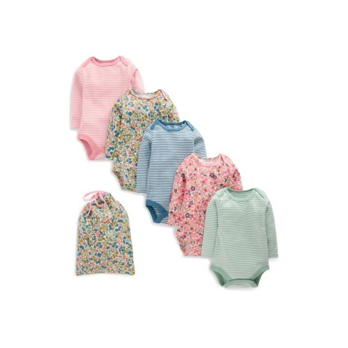 5-Pack Assorted Long Sleeve Cotton Bodysuits