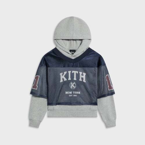 Kith Kids Athletic Mesh Combo Hoodie - Medium Heather Grey