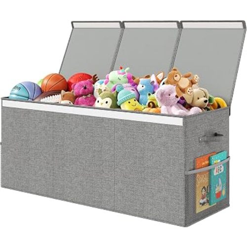 150L Extra Large Toy Storage Box with Lid, Foldable Toy Chest Organizer