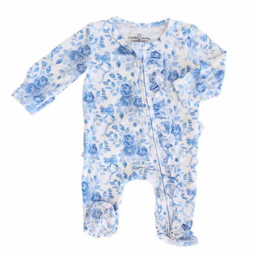Betsy's Blooms Ruffle Zipper Footie