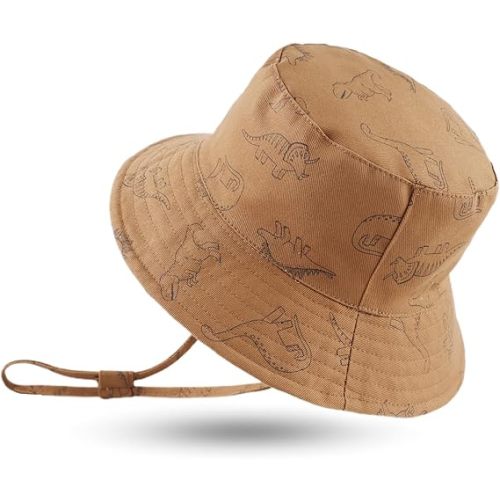 JANGANNSA Dinosaur Baby Boys Sun Hat Cotton Toddler Girls Bucket Hats Summer Sun Protect Cap for Kids