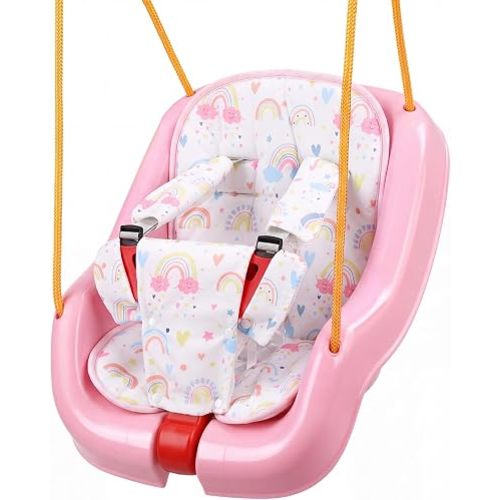 Jenaai Toddler Swing Cushion Baby Swings Outdoor Seat Insert Pad Compatible with Swings for Toddlers Age 1-3 Detachable Machine and Washable(Not Included Swing)(Rainbow)