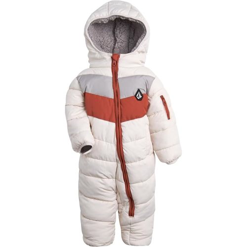 Volcom Boy Baby Snowsuit - Soft Fleece Lined Insulated Pram Infant Snowsuit with Sherpa Lined Hood - Baby Winter Clothes