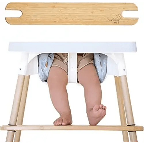 Woodsi Footsi Highchair Footrest for IKEA Antilop, Bamboo Wooden Footrest, Height Adjustable, High Chair Accessories,Suitable Footstool with Rounded Corners