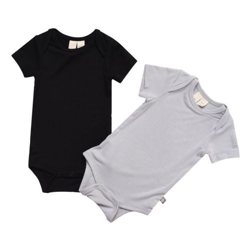 Kyte Baby 2-pack Short Sleeve Bodysuit In Midnight And Storm 3-6 month